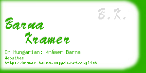 barna kramer business card